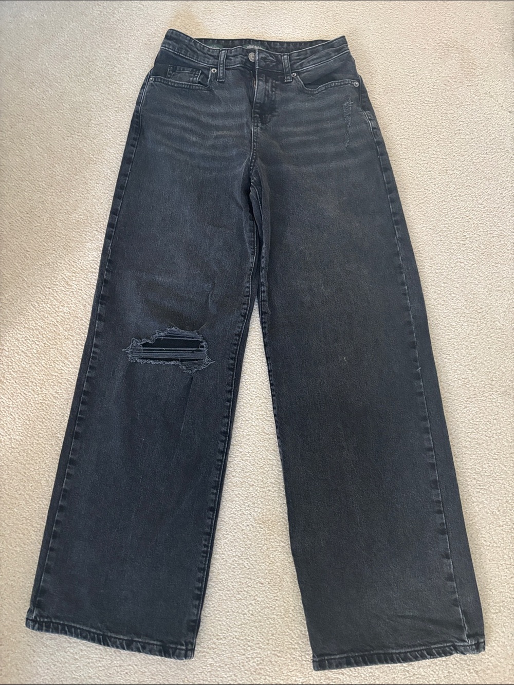 Wild Fable High-Rise Baggy Distressed Knee Black Jeans